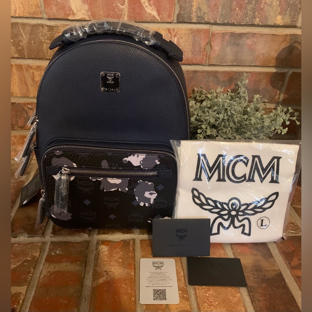 MCM all leather small backpack NWT - MMKCAVE07B1001